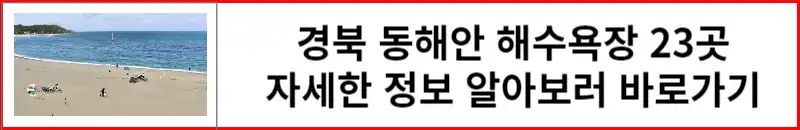 경북 동해안 23곳 해수욕장 자세한 정보 알아보러 바로가기